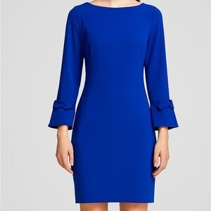 Karl Lagerfeld Paris Royal Blue Ruffle-Sleeve Sheath Dress – Size 4(E2)✨